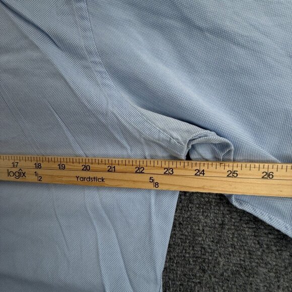 David Donahue Long Sleeve Button Up Shirt Men Cotton Trim Fit 16.5 34/35 Blue ** - Picture 6 of 16